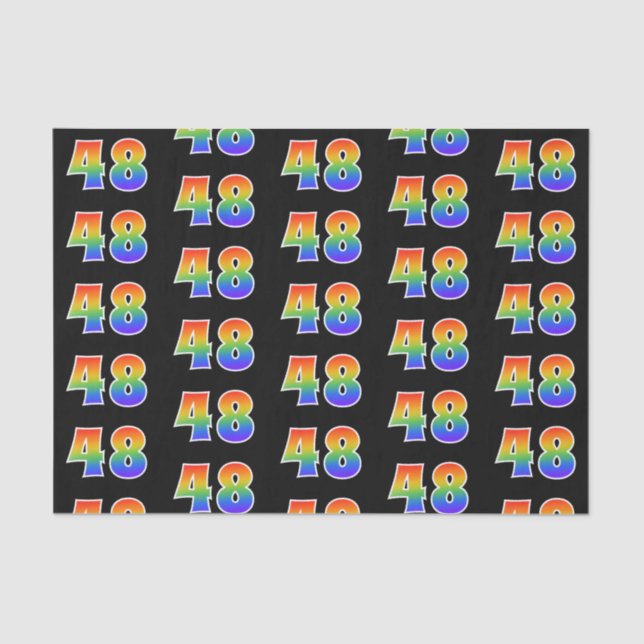 Papel De Seda Fun Rainbow Spectrum Pattern "48" Número de evento (Anverso)