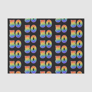 Papel De Seda Fun Rainbow Spectrum Pattern "50" Número de evento