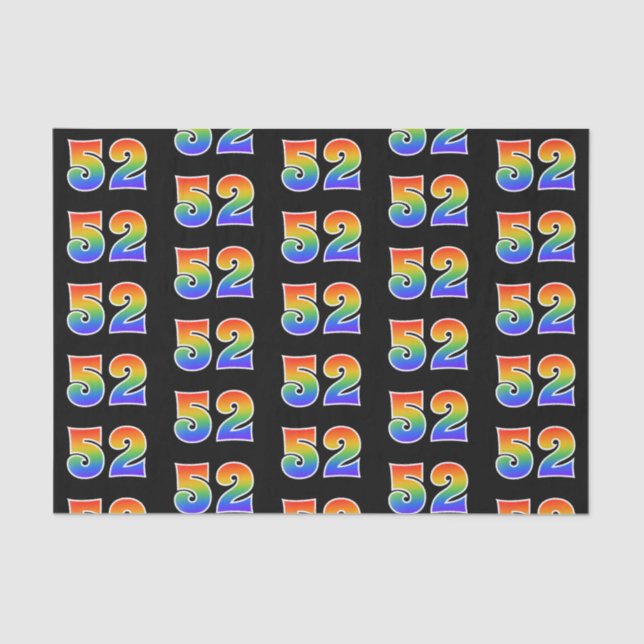 Papel De Seda Fun Rainbow Spectrum Pattern "52" Número de evento (Anverso)