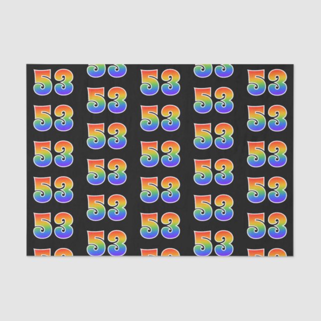 Papel De Seda Fun Rainbow Spectrum Pattern "53" Número de evento (Anverso)