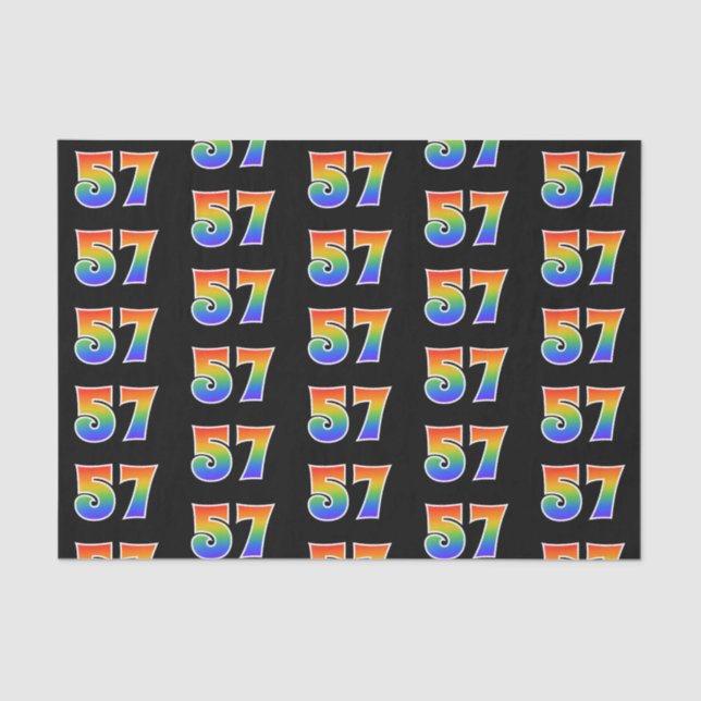 Papel De Seda Fun Rainbow Spectrum Pattern "57" Número de evento (Anverso)