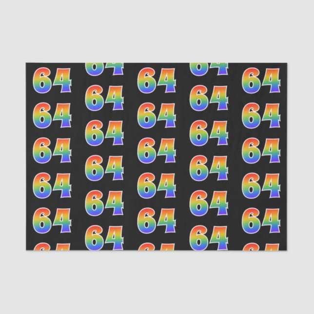 Papel De Seda Fun Rainbow Spectrum Pattern "64" Número de evento (Anverso)