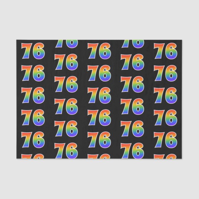 Papel De Seda Fun Rainbow Spectrum Pattern "76" Número de evento (Anverso)