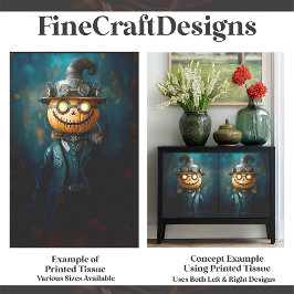 Papel De Seda Fun Steampunk Halloween Calabaza Hombre E9R Decoup