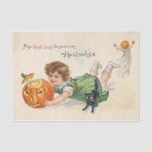 Fun Vintage Jack O' Lantern Halloween Buena Suerte