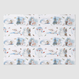 Papel De Seda Fun Winter Snowman Kids Personalizado Pattern