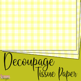 Papel De Seda Funda de tartán blanco amarillo fresco