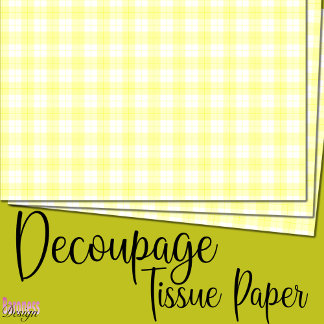 Papel De Seda Funda de tartán blanco amarillo fresco