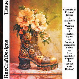 Papel De Seda Fundición Extreme Steampunk Boot, desenlace floral
