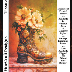 Papel De Seda Fundición Extreme Steampunk Boot, desenlace floral