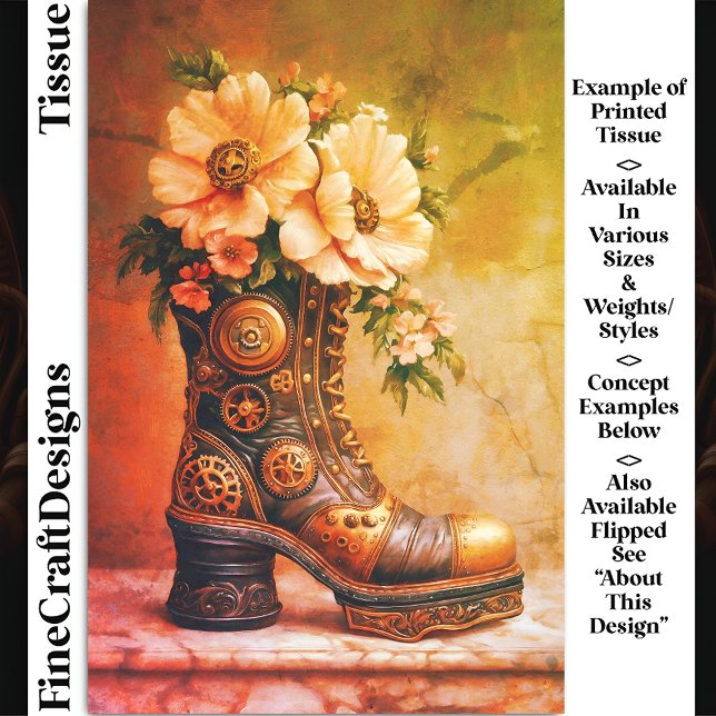 Papel De Seda Fundición Extreme Steampunk Boot, desenlace floral (Subido por el creador)