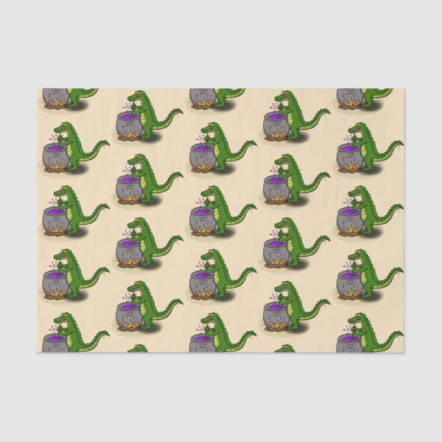 Papel De Seda Fundido personalizado de cocina de caimanes verdes (Anverso)