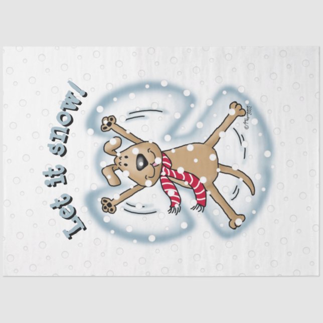 Papel De Seda Funeraria fiesta de Navidades graciosos de perro d (Anverso)