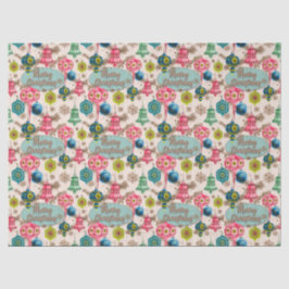 Papel De Seda Funky Bright Retro Navidades