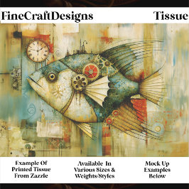 Papel De Seda Funky Fish FM2L Decoupage Steampunk Mecánico