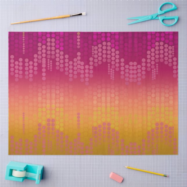 Papel De Seda Funky Naranja puntos rosados Ombre (Artesanía)