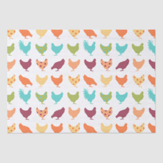 Papel De Seda Funky patrón de pollo multicolor