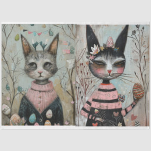 Papel De Seda Funky Wired Cats Decoupage