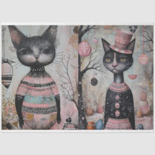 Papel De Seda Funky Wired Cats Decoupage