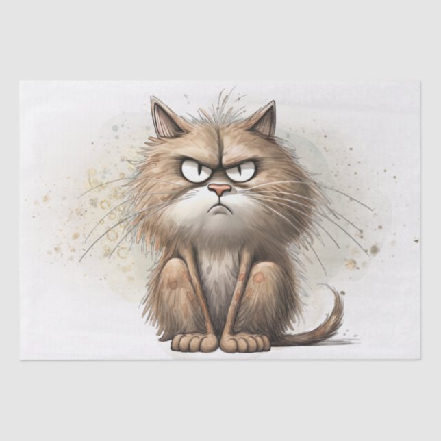 Papel De Seda Funny Cat Personalizado (Anverso)