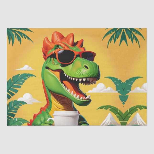 Papel De Seda Funny de los dinosaurios T-Rex (Anverso)