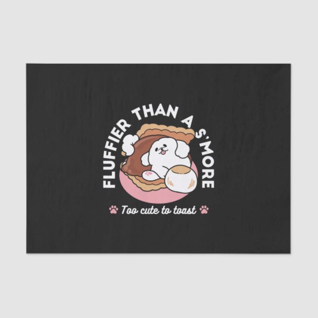 Papel De Seda Funny Dog and S’more Design – Kawaii Pet Lover Pun (Anverso)