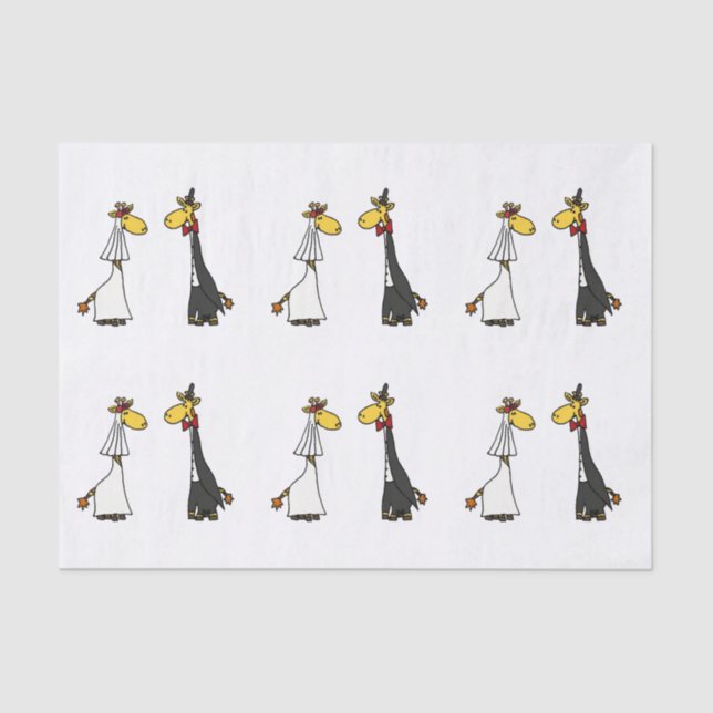Papel De Seda Funny Giraffe Boda Tissue Paper (Anverso)