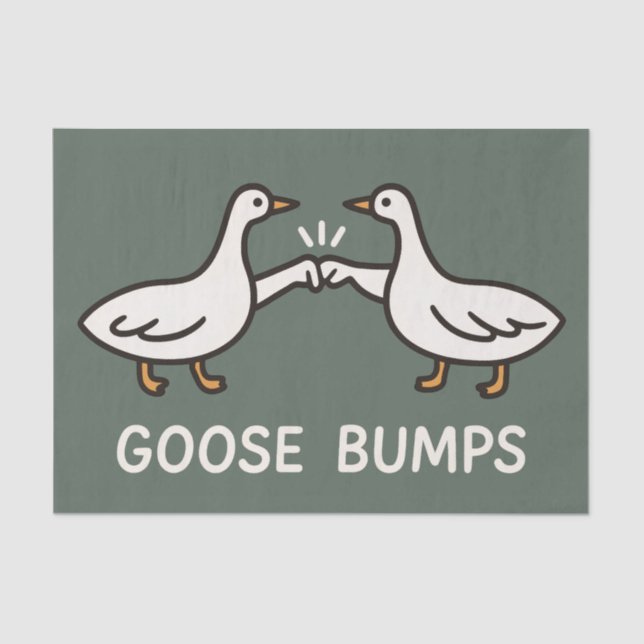Papel De Seda Funny Goose Bump Personalizado | Fist Bump Geese A (Anverso)