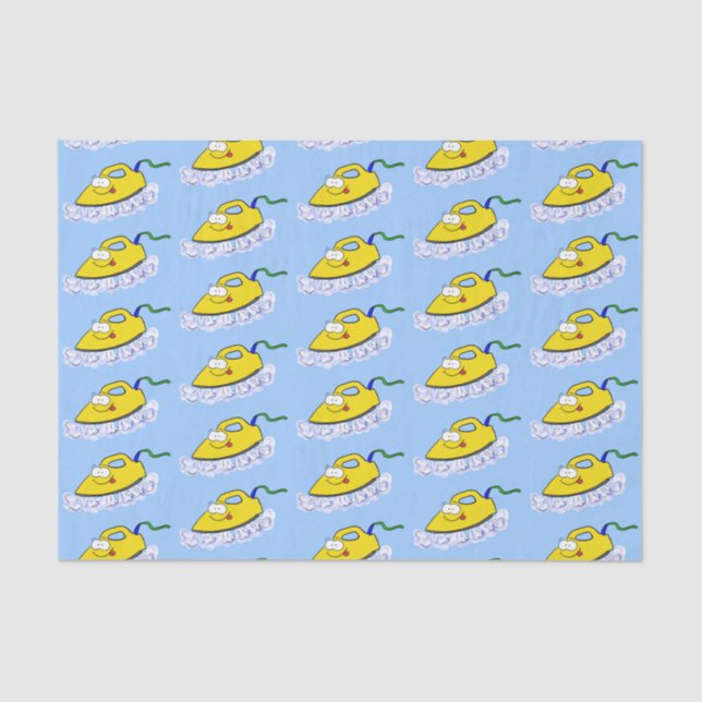 Papel De Seda Funny ilustracion de lavandería de hierro personal (Anverso)