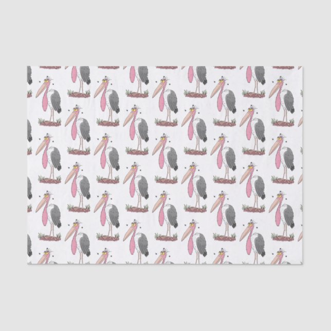 Papel De Seda Funny marabou stork personalizado (Anverso)