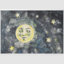 Papel De Seda Funny Moon Stars Sky Decoupage Tissue Paper