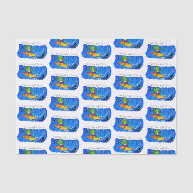 Papel De Seda Funny personalizado de surf con lagarto frito (Anverso)