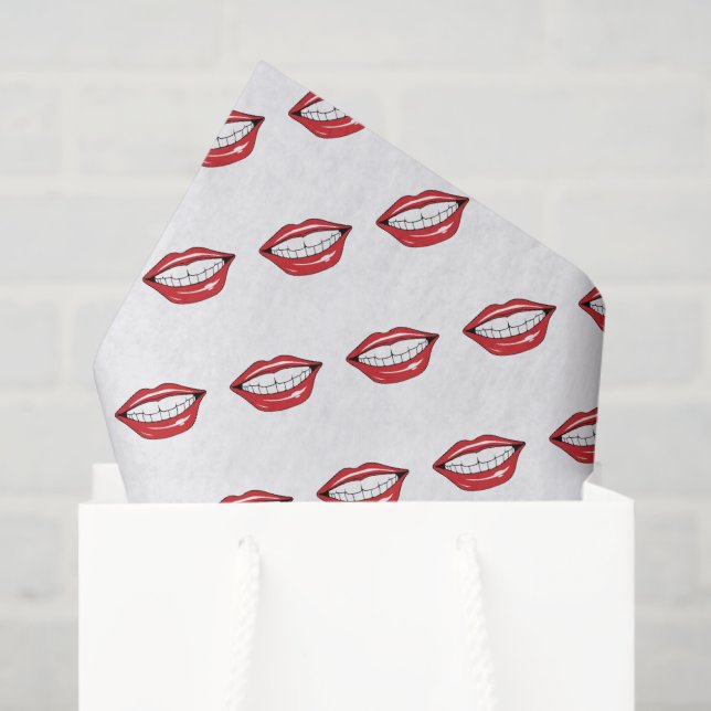 Papel De Seda Funny Red Lips  (Bolsa de regalo)
