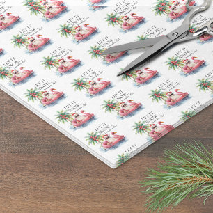 Papel De Seda Funny Santa Claus Tropical Beach Navidades