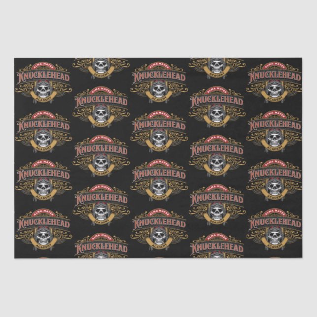 Papel De Seda Funny Vintage Knucklehead Academy Skull (Anverso)