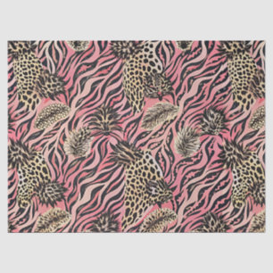 Papel De Seda Fusión de estampado animal rosa - Patrón continuo