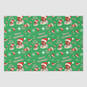 Papel De Seda Fútbol de Navidad con patrón de comida ligera
