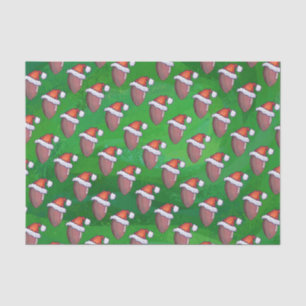Papel De Seda Fútbol del gorra de Santa en verde
