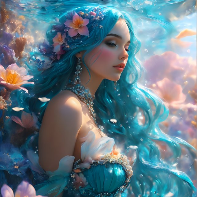 Papel De Seda Futuristic Icy Blue Mermaid decoupage Paper  (Subido por el creador)