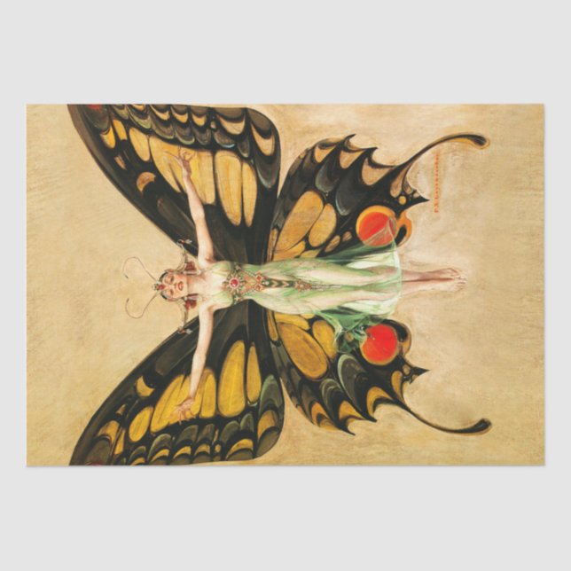 Papel De Seda FX Leyendecker Butterfly Decoupage Art Deco (Anverso)