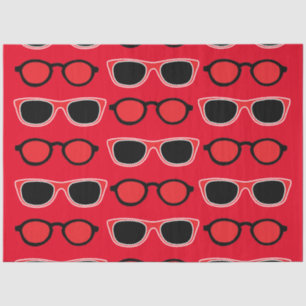 Papel De Seda Gafas de sol rojas y negras Patrón