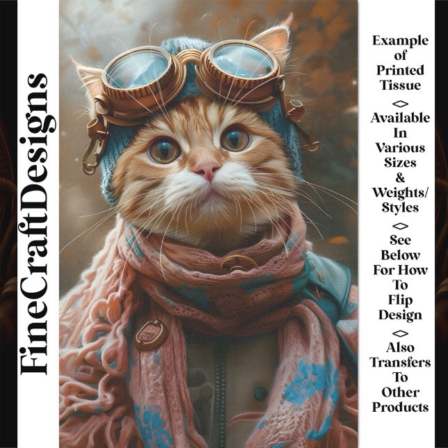 Papel De Seda Gafas de Steampunk de gato caprichosas y lindas De (Subido por el creador)