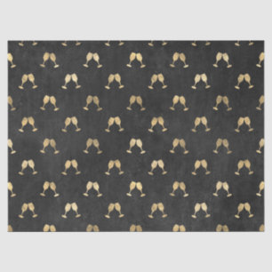 Papel De Seda Gafas metálicas de vino de oro en negro