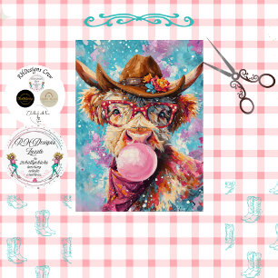 Papel De Seda Gafas rosadas de vaquera chicle Decoupage Highland