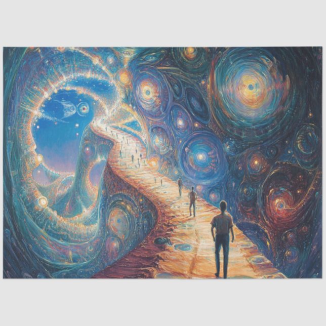 Papel De Seda Galaxia de ensueño caprichosa (Anverso)