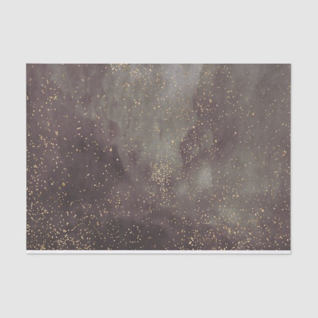 Papel De Seda Galaxia gris ciruela de pergamino de estrellas (Anverso)