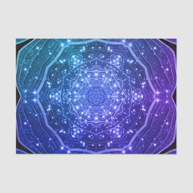 Papel De Seda Galaxia Ombre Púrpura Geode Night Sky (Anverso)