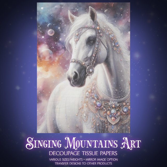 Papel De Seda Galaxia Starlight Caballo Hermoso Arte Decoupage (Subido por el creador)