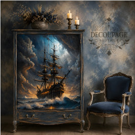 Papel De Seda Galeón Viaje Tempestuoso Decoupage