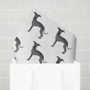 Papel De Seda Galgo Italiano Negro Patrón de Perro de Dibujos An
